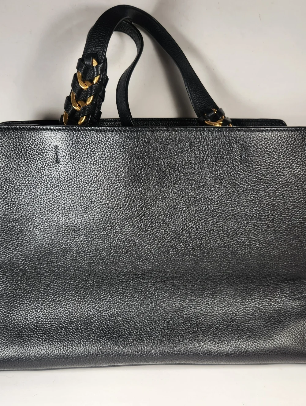 TORY BURCH Everly Handbag Black Leather Tote Multi Pocket Purse - Picture 5 of 11